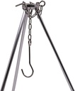 Portable Mini Adjustable Campfire Pot Holder Cooking Stand with Storage Bag & Aluminum Alloy Cooking Hanging Pot