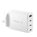 Momax One Plug  4-Port With GaN Technology & | 3-TYPE-C | & One | USB-A | Port's 100W Wall Charger  | UM22 | - WithOut Cable
