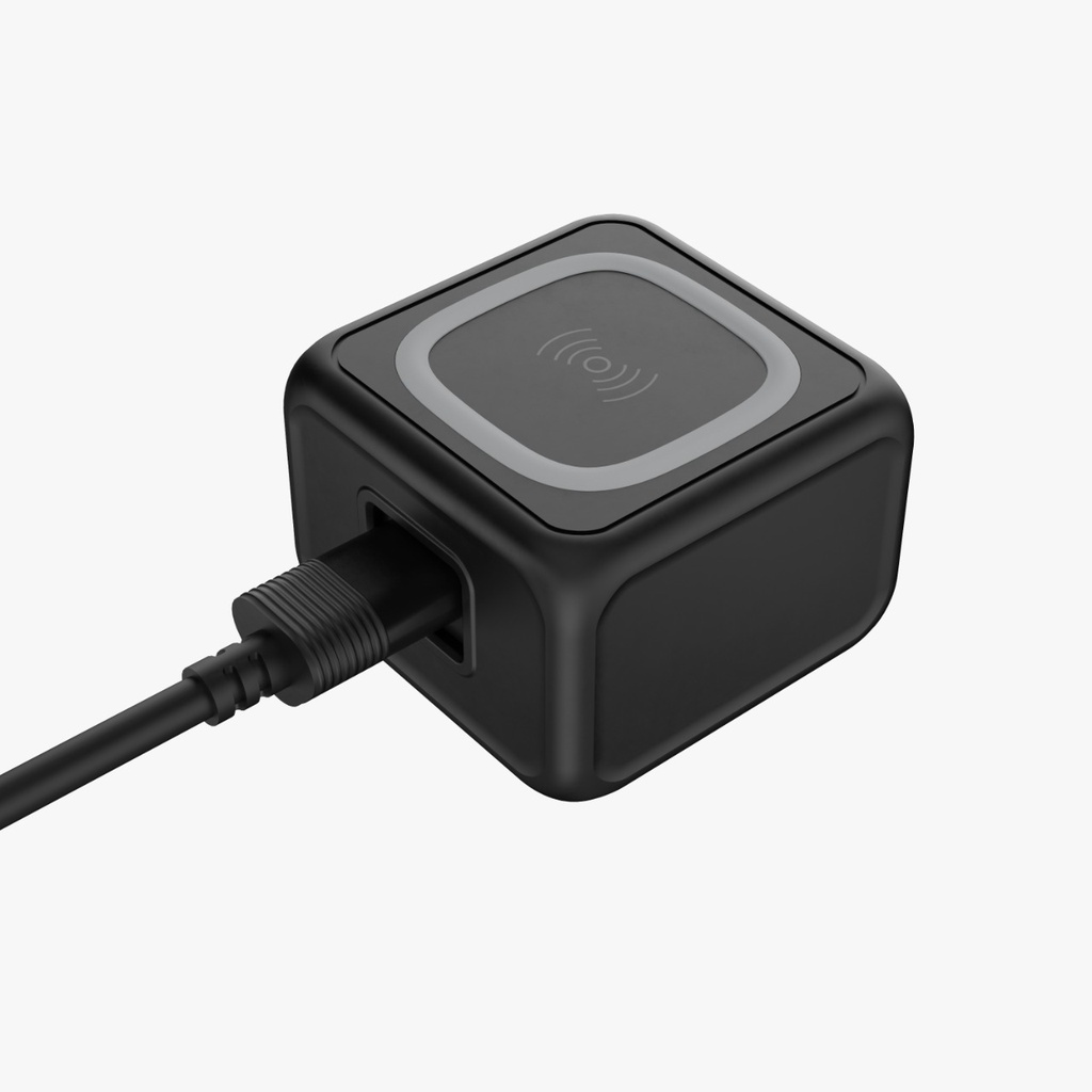 Porodo 3-Ports Fast Wireless Charger 15W PD 30W UK- Black