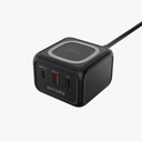 Porodo 3-Ports Fast Wireless Charger 15W PD 30W UK- Black