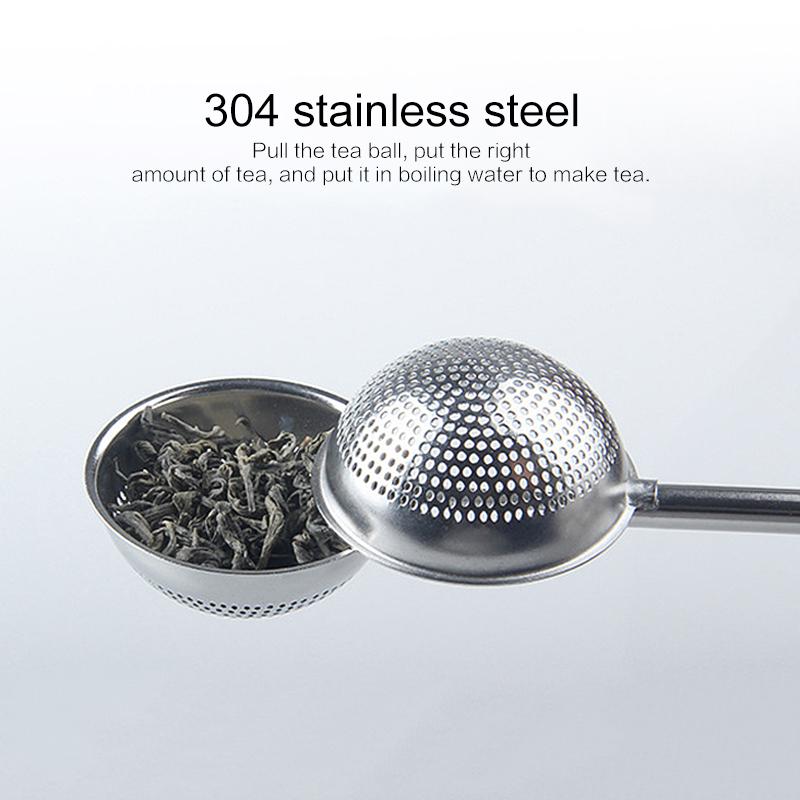 1PC Stainless Steel Tea Infuser Filter Loose Tea Leaf Strainer Diffuser Retractable Spice Infuser Long Handle