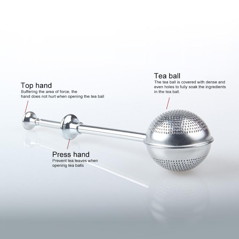 1PC Stainless Steel Tea Infuser Filter Loose Tea Leaf Strainer Diffuser Retractable Spice Infuser Long Handle