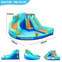 Doctor Dolphin | DD-73002 | Inflatable BOUNCE & DOUBLE SLIDE with Water Blower Toddler Bounce Jumpe & Slide House for Kids
