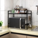 Carbon Steel Non-Slip Microwave & Oven Kitchen Rack Organizer With Top Shelf