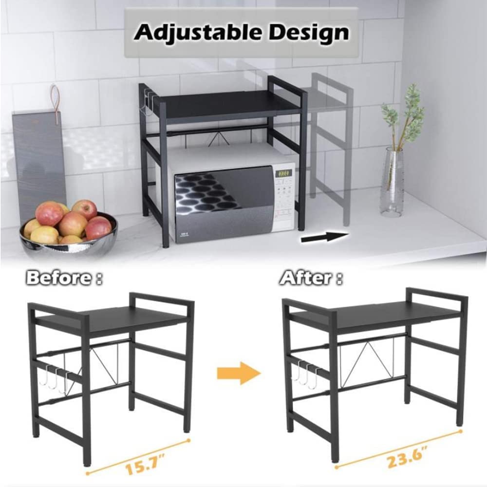 Carbon Steel Non-Slip Microwave & Oven Kitchen Rack Organizer With Top Shelf