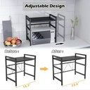 Carbon Steel Non-Slip Microwave & Oven Kitchen Rack Organizer With Top Shelf