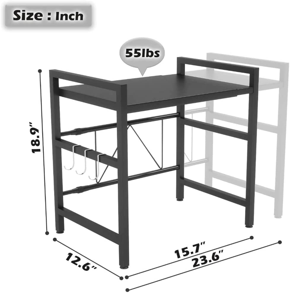 Carbon Steel Non-Slip Microwave & Oven Kitchen Rack Organizer With Top Shelf