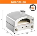 OMEGA Portable Stainless Steel Gas Oven Fired Pizza Maker For Outdoor BBQ & Camping Use | PZ0003G | O-IPO