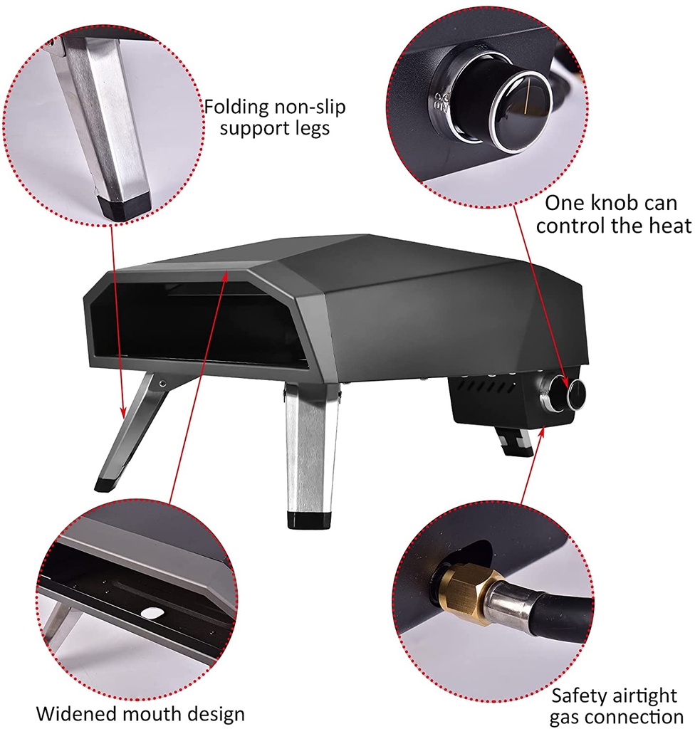 Portable Pizza Grilling Gas & BBQ Stove For Camping & Outdoor Use | S12PZ | O-OPO