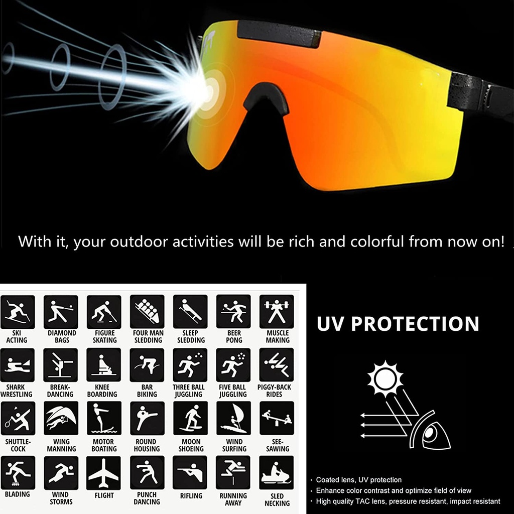 JHUA Outdoor's Sports Sunglasse Polarized Sports Cycling For Men & Women