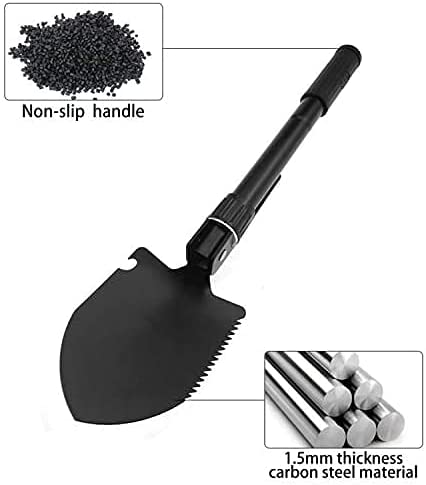 Multi-Purpose Foldable Shovel Portable Camping Multitool Kit With Storage Case
