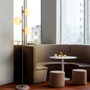 Golden Floor Lamp 3-Light with Electroplated Metal Frame & Marble Base