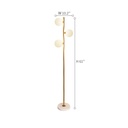 Golden Floor Lamp 3-Light with Electroplated Metal Frame & Marble Base
