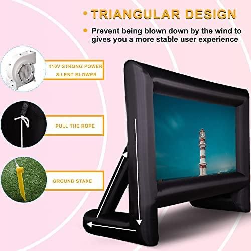 14 FEET TINFLATABLE OUTDOOR'S MOVIE'S & SERIES PROJECTOR SCREEN WITH PORTABLE STORAGE BAG
