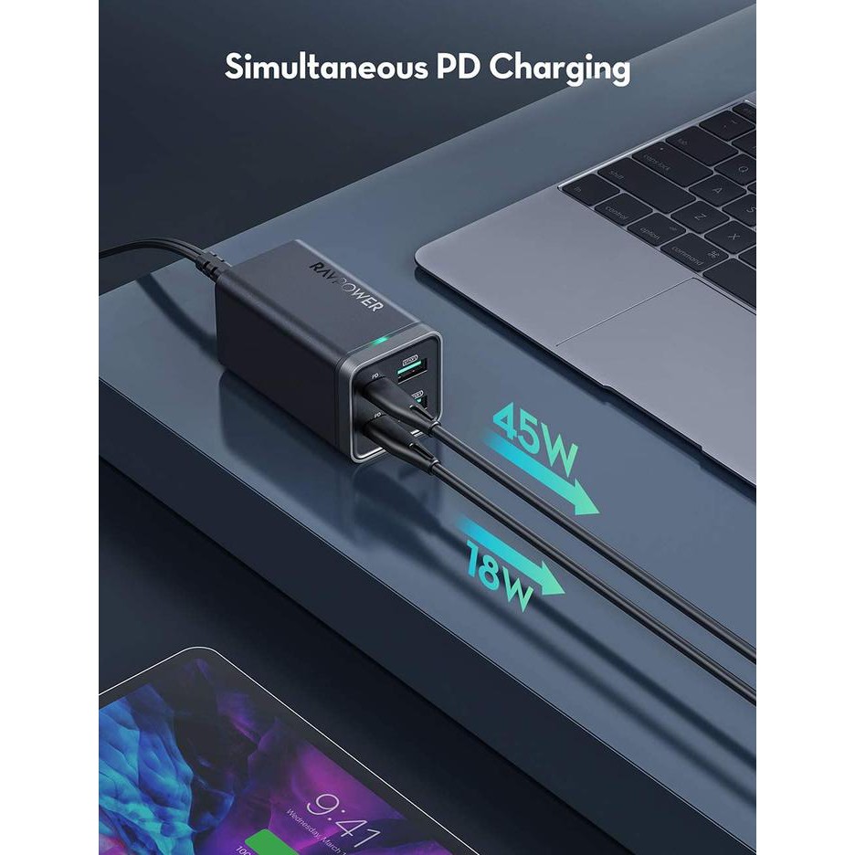 Ravpower | 65W | Power Delivery Multi-port Portable Power Bank With GaN Technology | RP-PC136 |