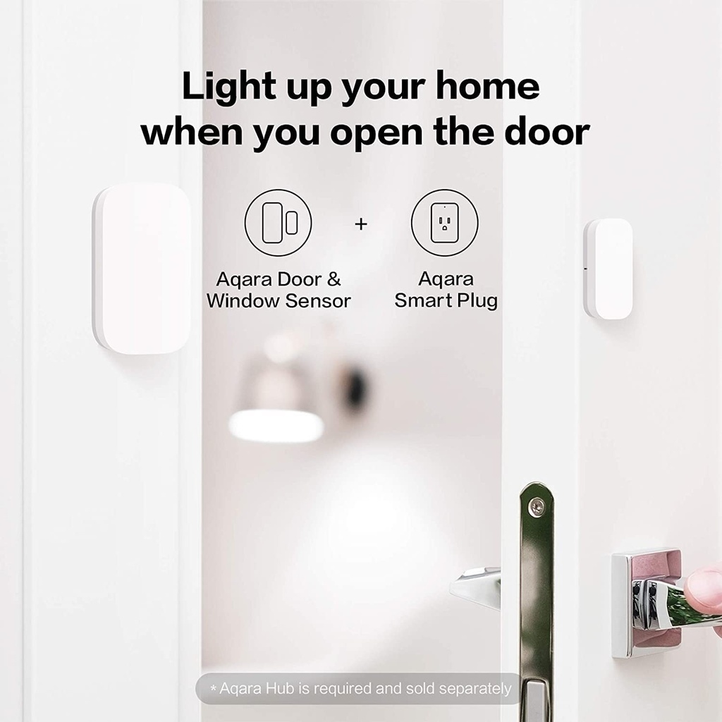 AQARA Door & Window Wireless Mini Communication Smart Sensors For Smart Home Automation & Alarm System Compatible With Apple HomeKit & Alexa (MCCGQ11LM)