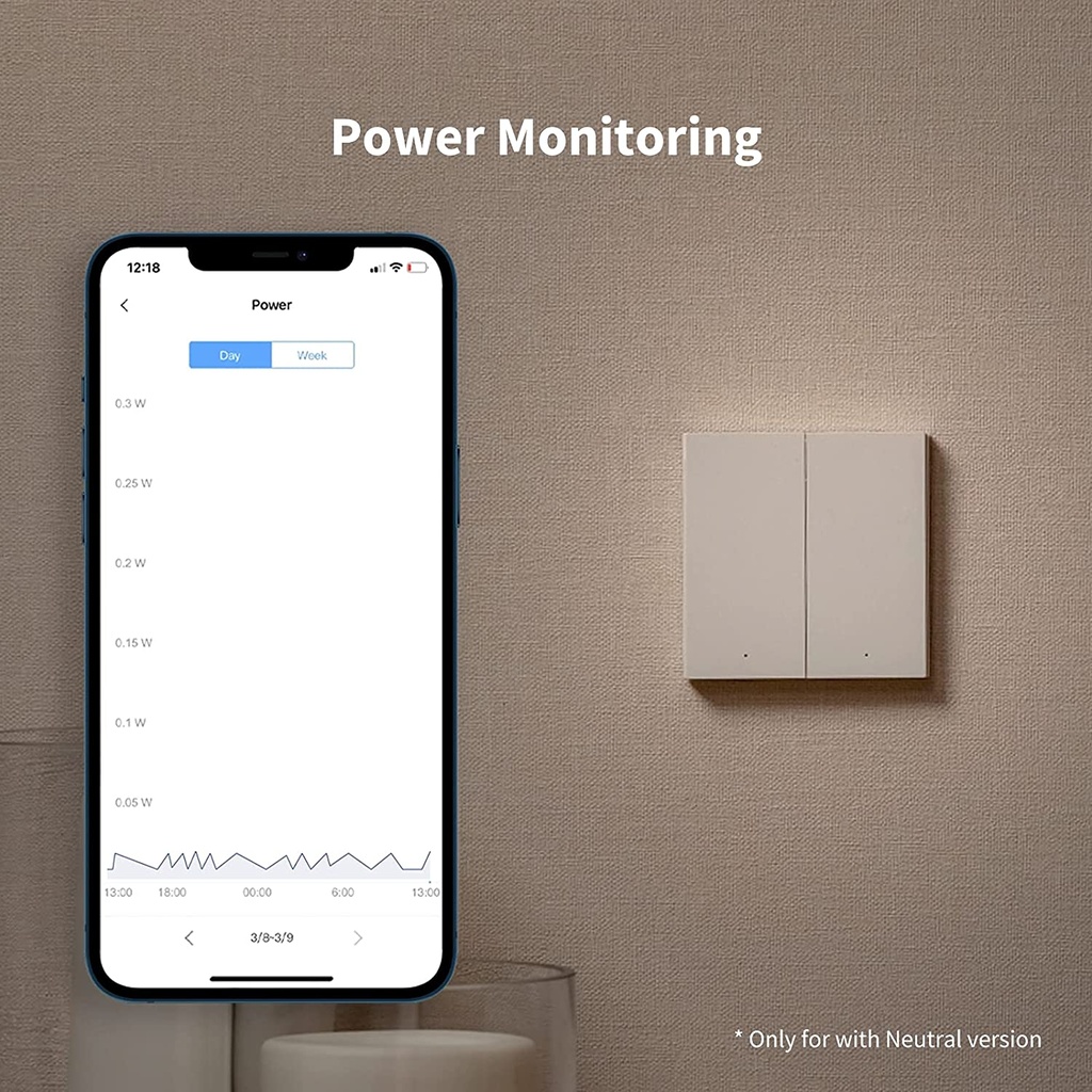 AQARA Smart Wall Switch Remote Control Light Switch For Smart Home With Neutral double Rocker  Compatible with Amazon Alexa Apple HomeKit & Google Assistant