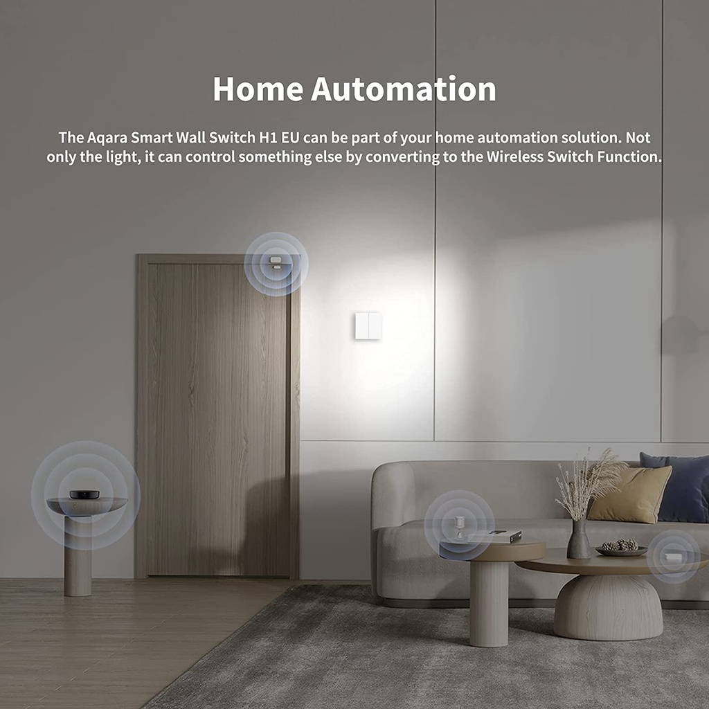 AQARA Smart Wall Switch Remote Control Light Switch For Smart Home With Neutral double Rocker  Compatible with Amazon Alexa Apple HomeKit & Google Assistant