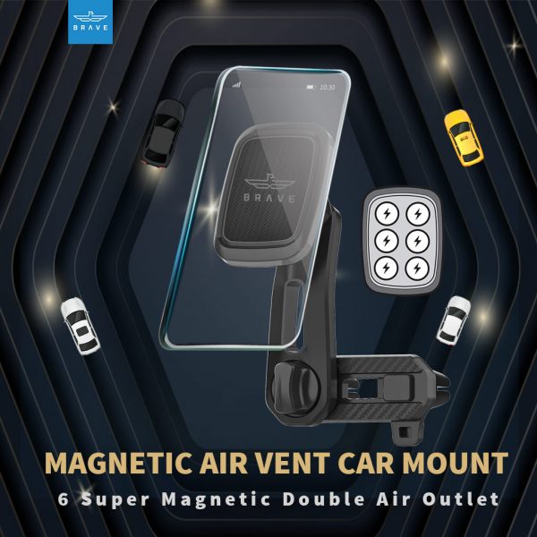 BRAVE MAGNETIC AIR VENT MOUNT – Double Air Outlet BHL-720