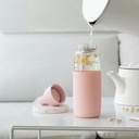 Fun Home 500ml Glass Water Bottle Portable -20℃-150℃ Temperature Tea Cup Drinking Mug With Silicone Case from xiaomi youpin - Grey