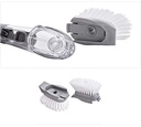 Decontamination Kitchen Cleaning Brush Scrubber Dish Bowl Washing Sponge with Refill Liquid Soap Dispenser Kitchen Pot Cleaner Tool Long Handle Sponge with White Wok Brush