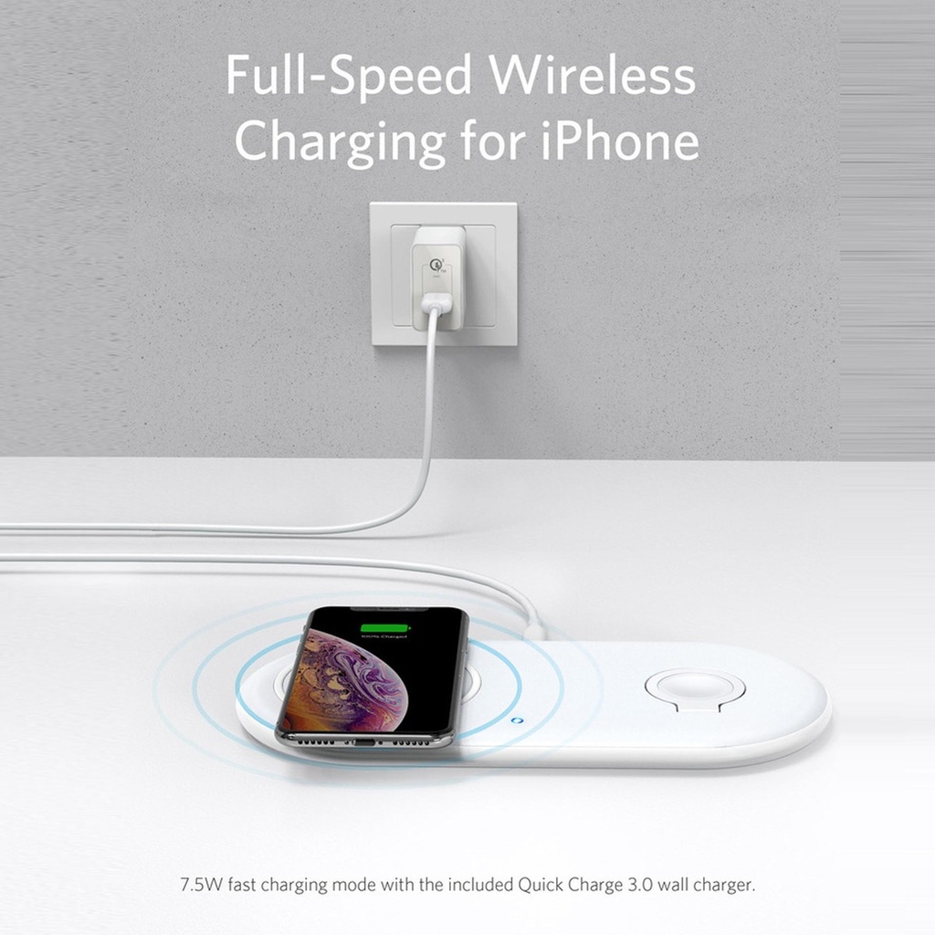 ANKER | POWERWAVE+ | HIGH-SPEED WIRELESS CHARGING PAD WITH FOLDABLE APPLE WATCH HOLDER | B2570K21 |