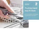 Decontamination Kitchen Cleaning Brush Scrubber Dish Bowl Washing Sponge with Refill Liquid Soap Dispenser Kitchen Pot Cleaner Tool Long Handle Sponge with White Wok Brush