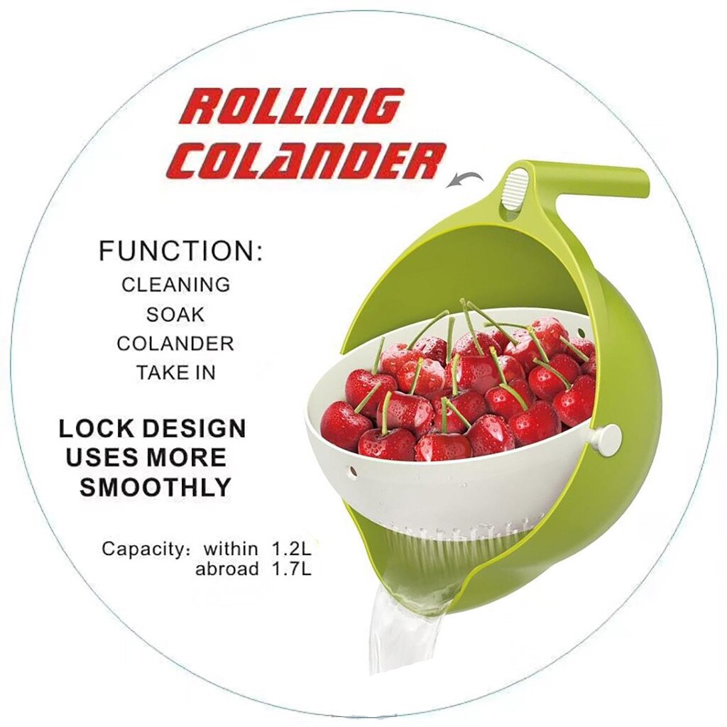 MESH Strainer Drain Basket  | Easy to Use | 360 Degrees Rolling for Washing & Straining | Store fruits, vegetables & groceries