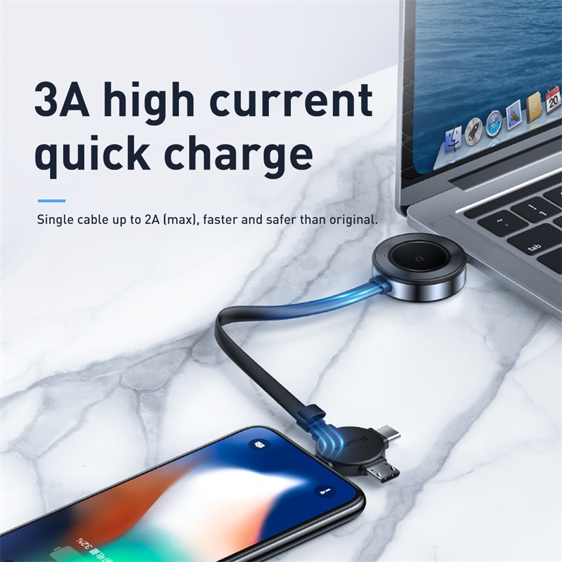 Baseus Star Ring Series Four-in-one Wireless Charging Cable USB for M+L+T+ iWatch 18cm