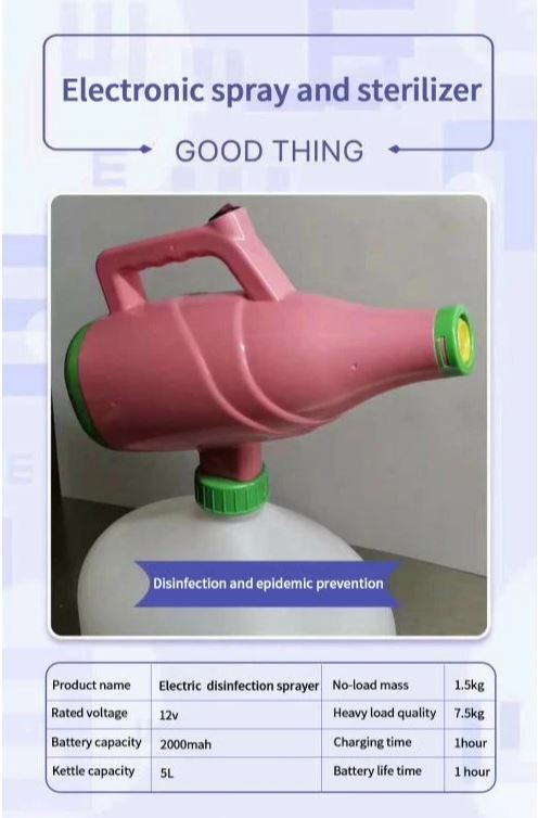 Electric sterilizing sprayer with battery 5L Portable sprayer Machine