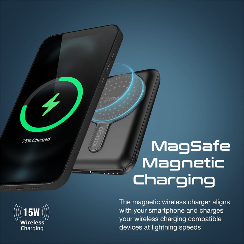 Promate | PowerMag-10Pro | SuperCharge MagSafe Wireless Charging Power Bank