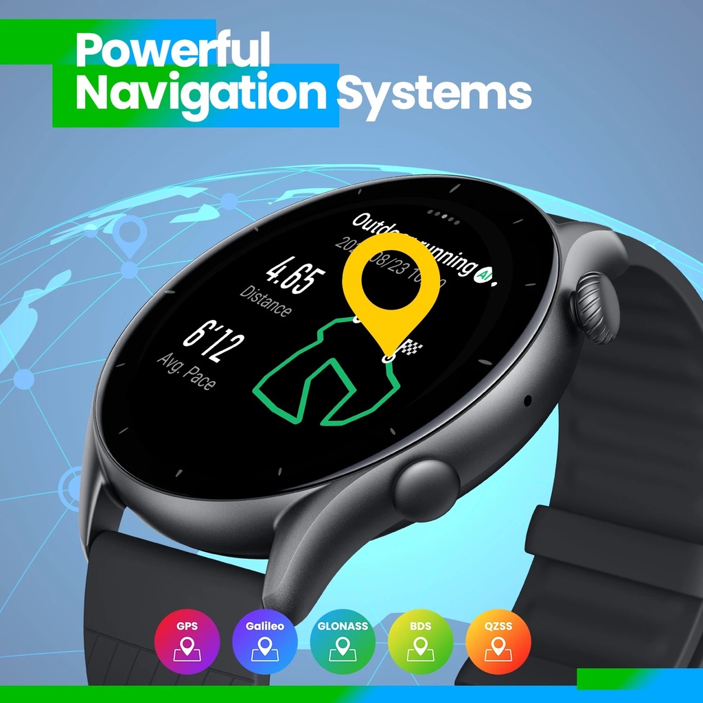 Xiaomi Amazfit | GTR 3 | With 21-day Battery Life & Easy 24 Body Function Monitoring & Powerful Zepp OS With Alexa Built-in  & 150+ Sport Modes | A1971 |
