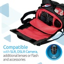 Promate | XPlore-M | Contemporary DSLR Camera Bag with Adjustable Storage, Water-Resistant Cover and Shoulder Strap