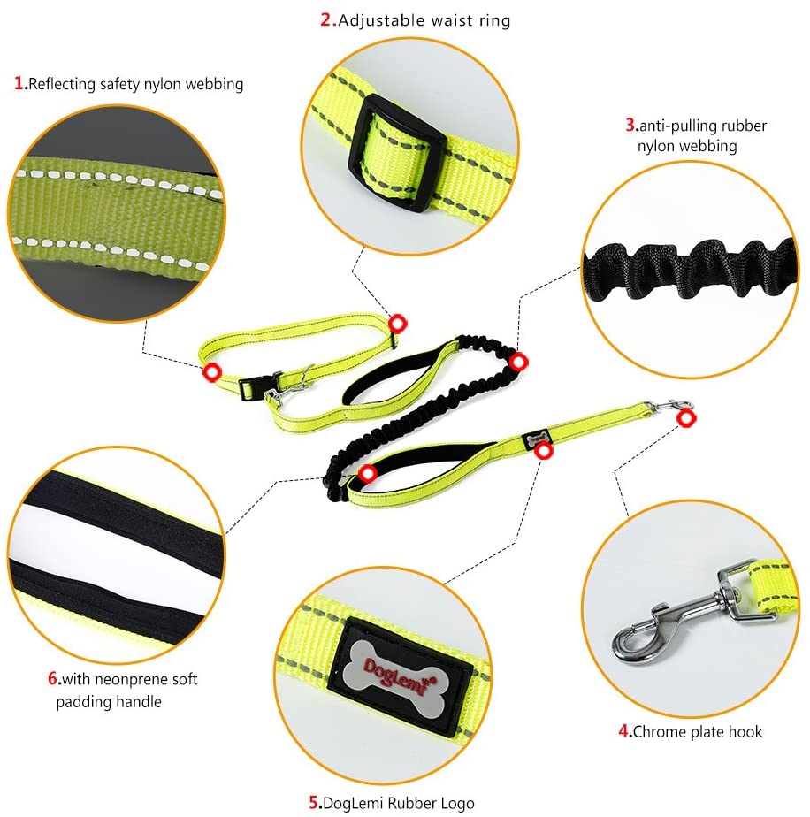 Pet Belt Running Hand Holding Rope Multi-functional Nylon Reflective Running Dog Leash Dog Sports Hand Holding Rope Sub-