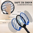 2 in 1 Electric Mosquito Swatter | R6 | - | 1200mAh | Bug Zapper Racket Rechargeable Electric Fly Swatter with 3-Layer Touch Mesh |VC092|