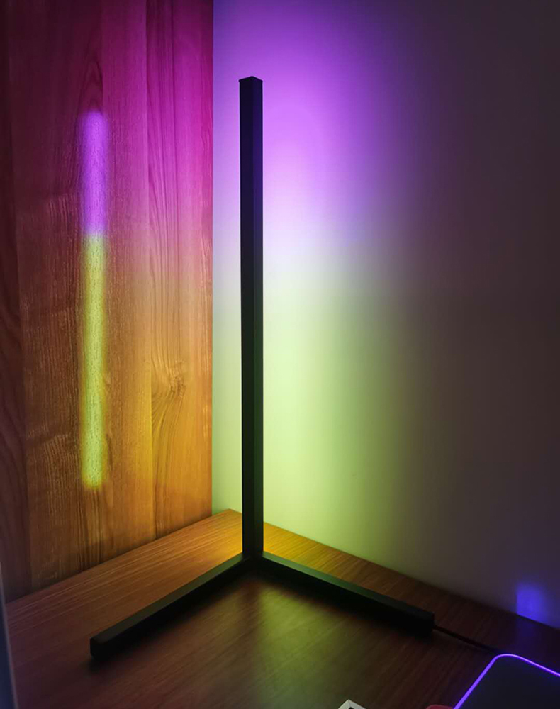 Multi-Colors RGB Light Decorative Corner Lamp For Gaming Desk Or Bedside Table With Remote Control