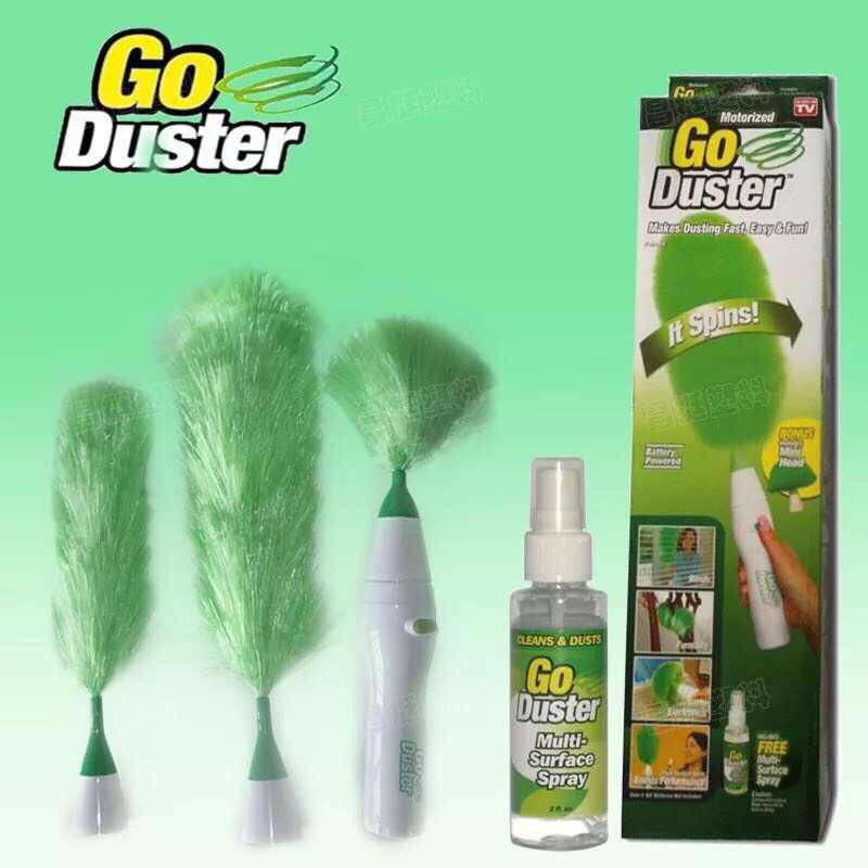 Go Duster Electric Spining Duster Cleaning Brush Set With Spray Bottle