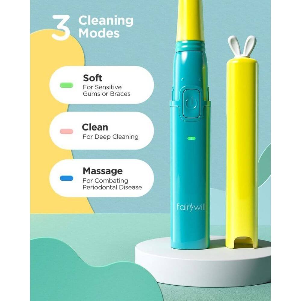 Fairywill | 2001 | Kids Electric Toothbrush 3 Modes With 2 Soft Heads