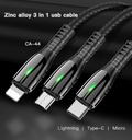 Yesido CA44 3 in 1 Fast Charging & Data Cable For | USB-C & USB-A & IOS |  120CM