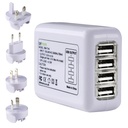 Universal 4 Ports USB Travel Charger AC Wall Power Adapter for Mobile Phones, Tablets