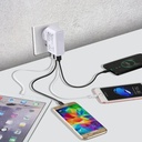 Universal 4 Ports USB Travel Charger AC Wall Power Adapter for Mobile Phones, Tablets