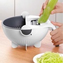 9 In 1 Vegetable Cutter With Drain Basket Kitchen Shredder Grater Slicer Magic Multifunctional Rotate Vegetable Cutter