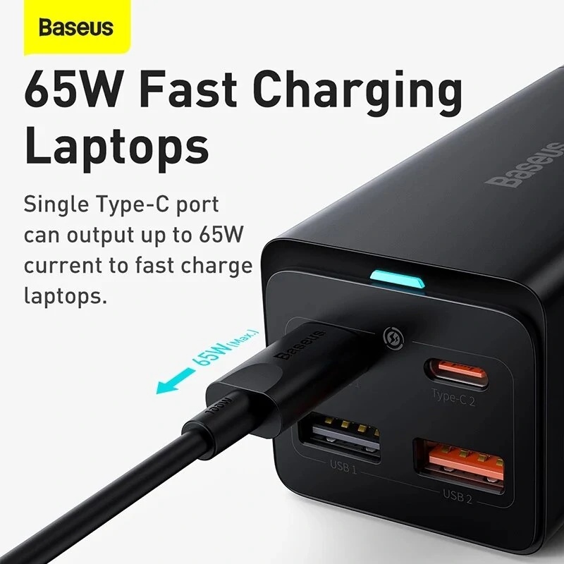 BASEUS 65W GAN PRO MULTI-PORT DESKTOP POWER STRIP & FAST CHARGER | CCGAN65-1ACC |