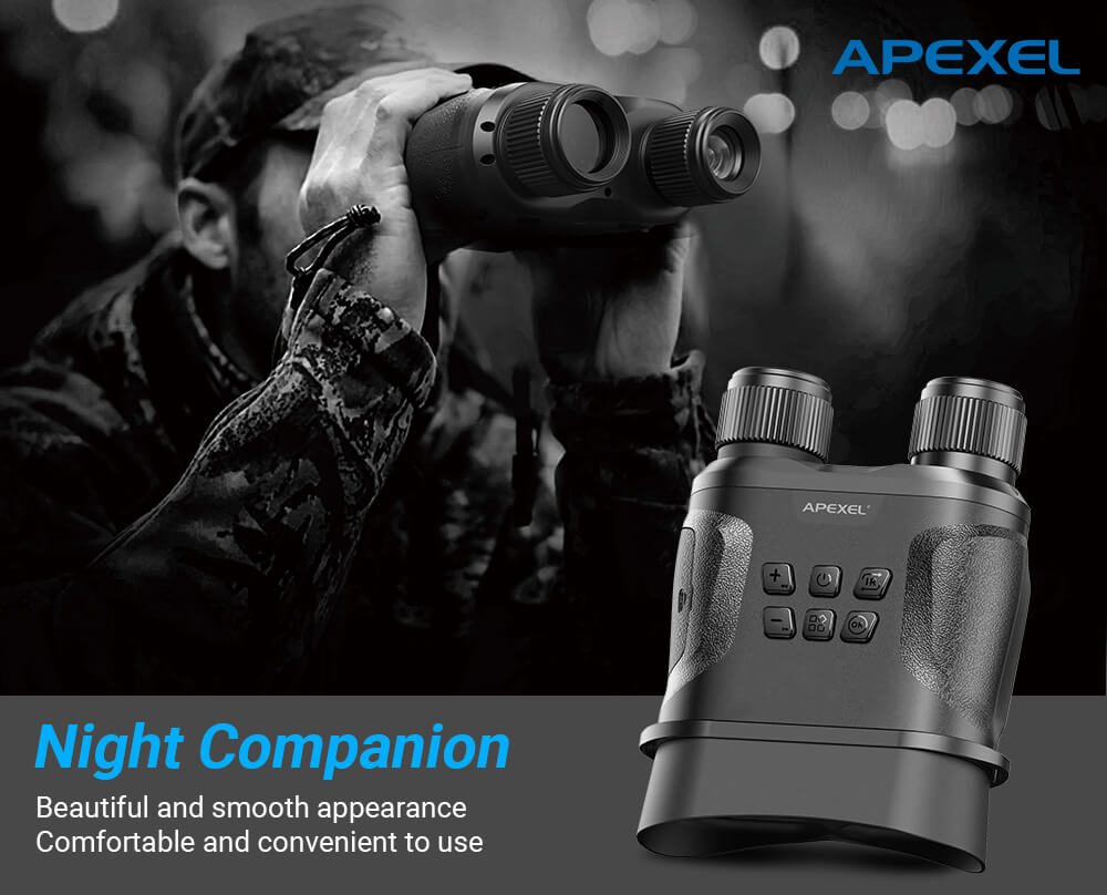 Apexel Night Vision Scopes Binoculars for Darkness, HD Digital Infrared Night Vision for Spotting Hunting Surveillance |APL-NV008|+Two Lithium batteries