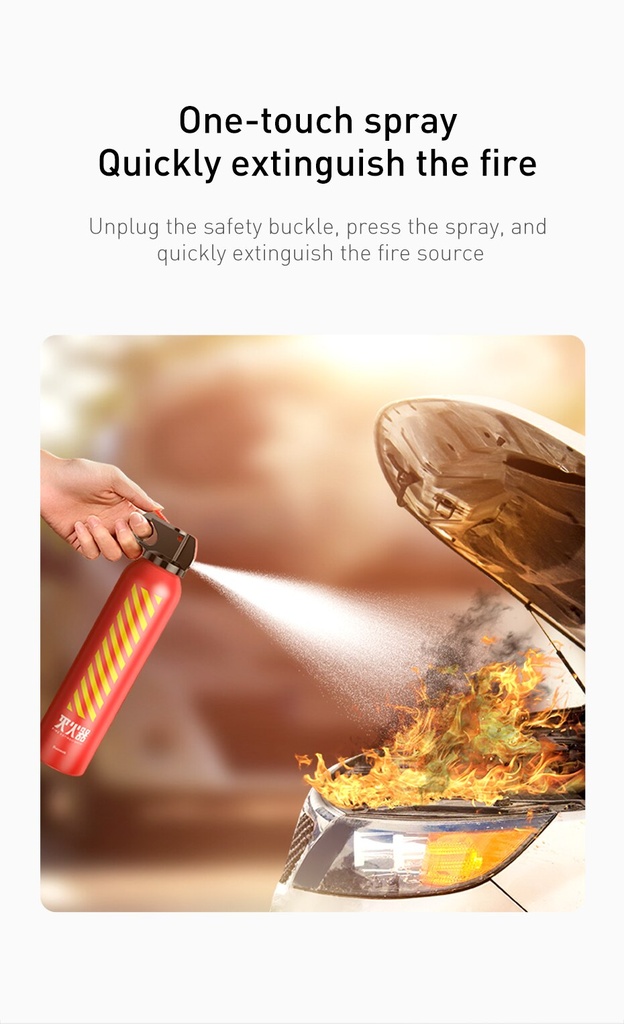 BASEUS Fire-fighting Hero Mini Portable Car Fire Extinguisher with Hook