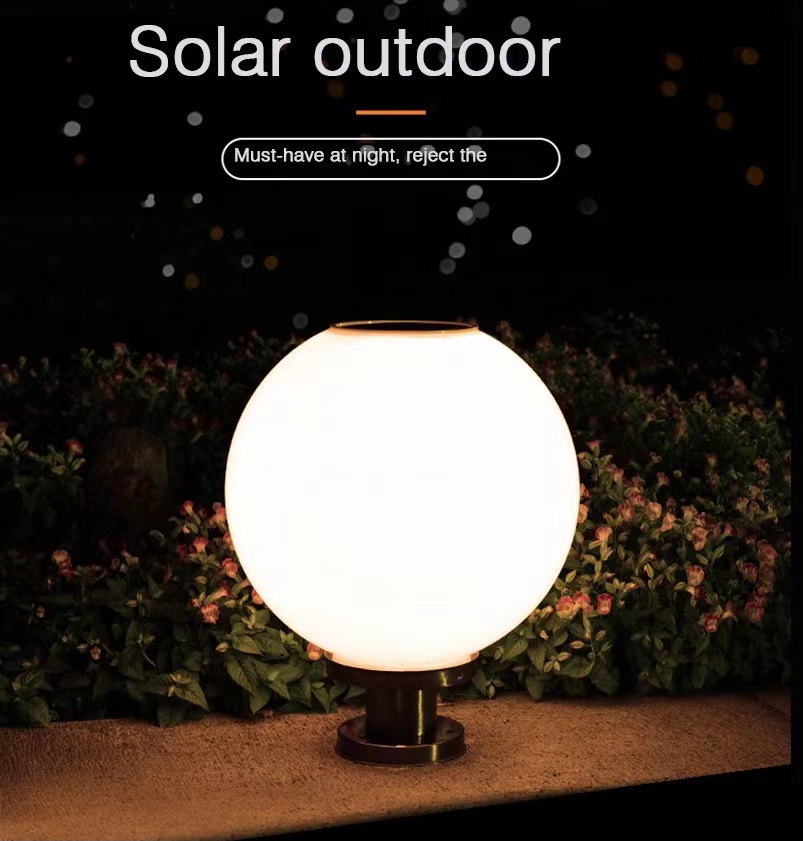 Outdoor Solar Lamp With LED Light's Stainless Steel Base & Remote Control