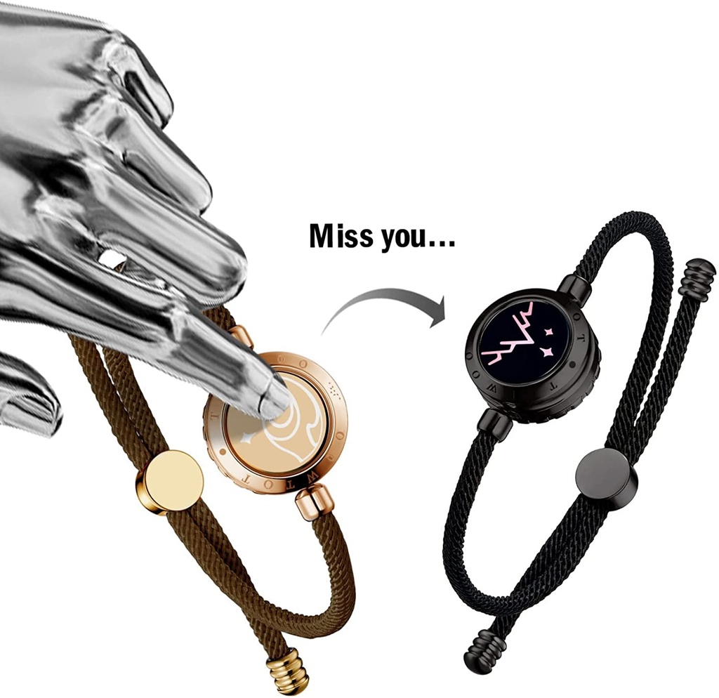 TOTWOO Light Up Long Distance Touch Bracelets Bluetooth Pairing Jewelry For Couples | NB14 |