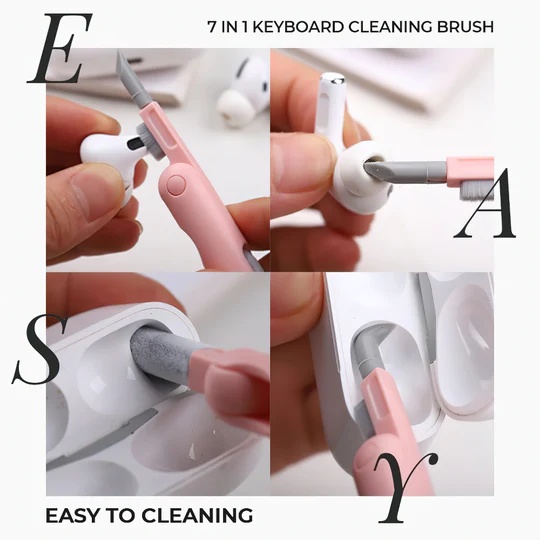 Multifunctional Cleaning Brush | 7-in-1 Keyboard Cleaning Kit For Keyboard Headphone & Ele Screen | Q6E |