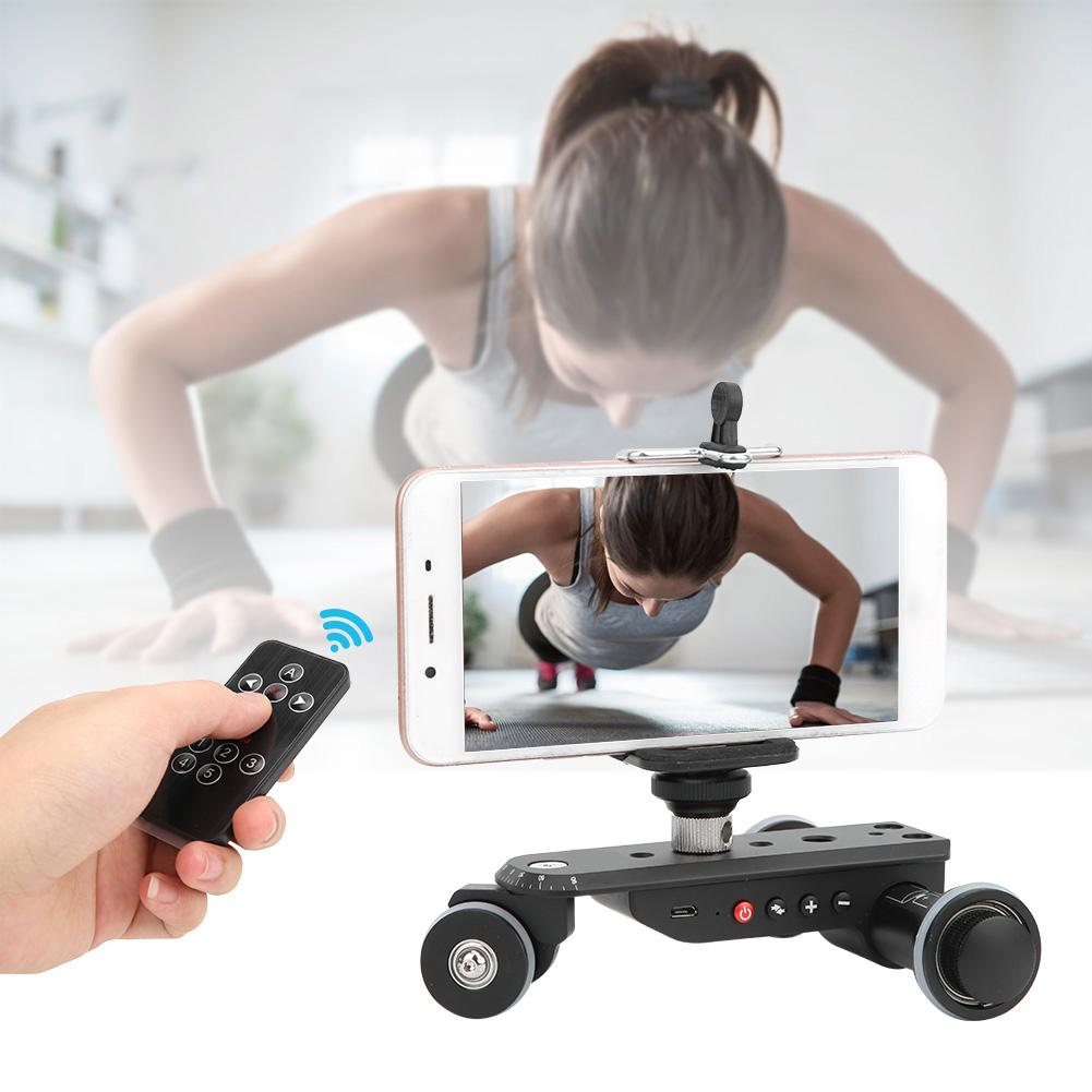 KINGJOY PPL-06S Pro Motorized Camera Slider Dolly Car Rail Systems Electrical Slider Track with Remote Control For Smartphone DSLR Camera