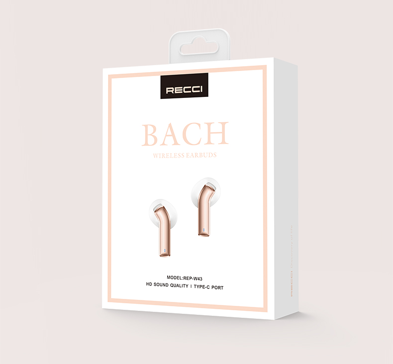 RECCI | REP-W43 | WIRELESS BLUETOOTH EARBUDS WITH HD SOUND QUALITY & TYPE-C CHARING PORT